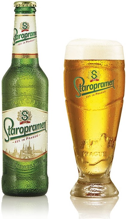 Cerveza Staropramen y copa